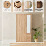 Nordica 3-Door Wardrobe with Mirror and 3 Drawers
