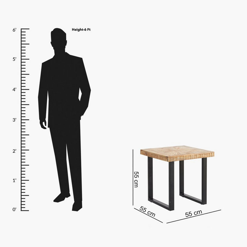 Cavon Florya Solid Wood End Table - Image 9
