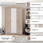My House 3-Door Wardrobe with 2 Drawers