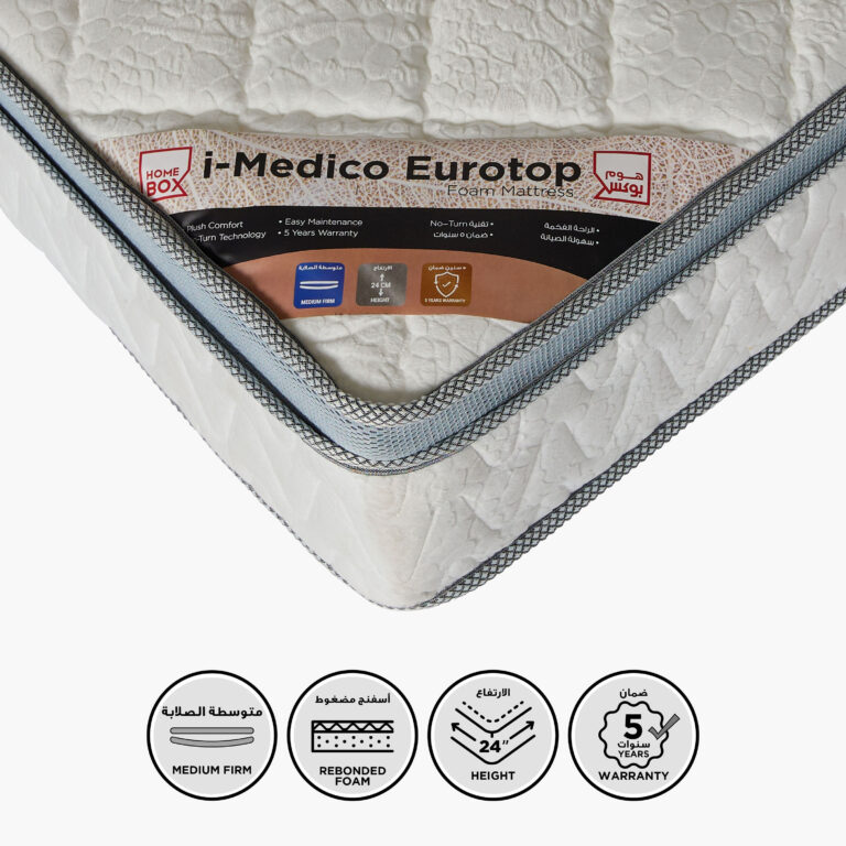 SleepNest iMedico Eurotop Medium Firm Rebonded Foam Single Mattress - 90x190x24 cm