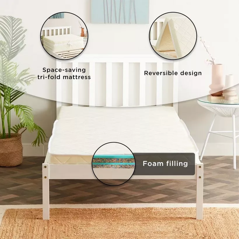 SleepEase iCozy Tri Fold Foldable Travel Foam Single Mattress - 90x200x10cm - Image 13