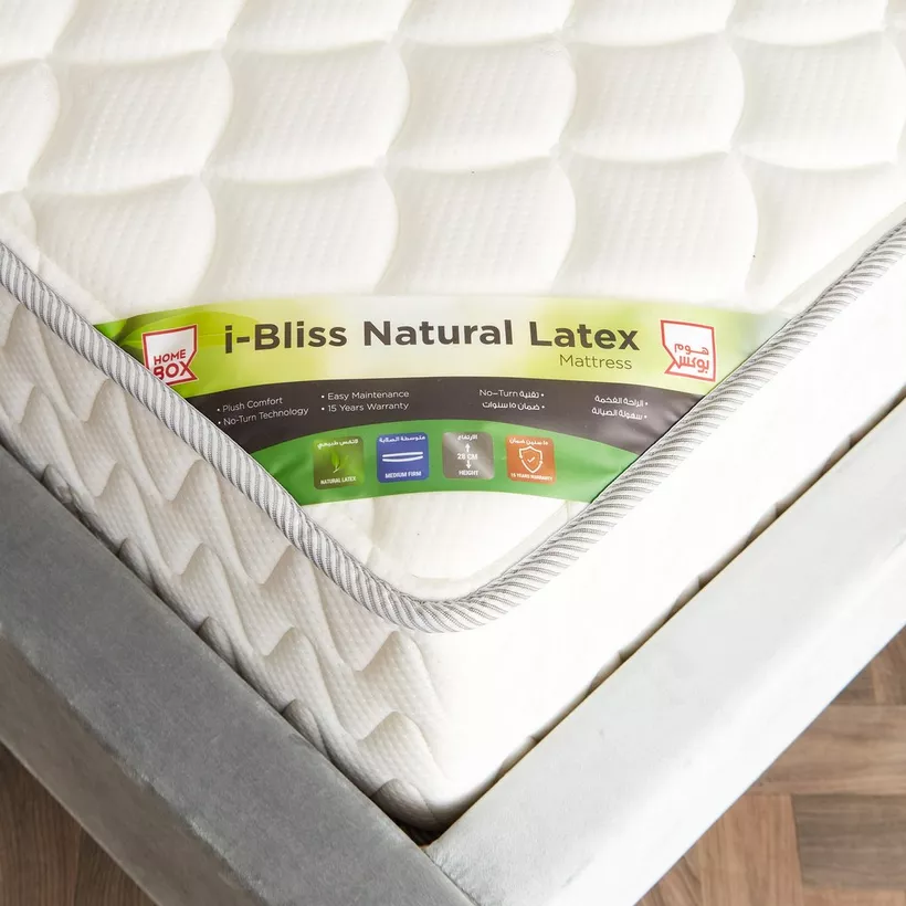 SleepLuxe iBliss Natural Latex Medium Firm Pocket Spring Super King Mattress - 200x200x28 cm - Image 7