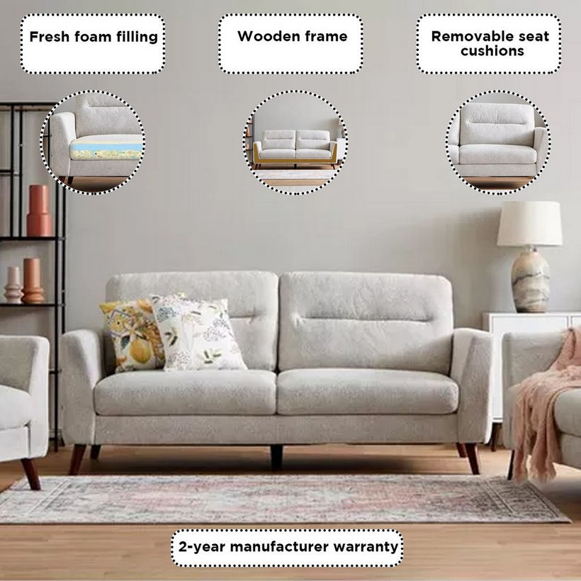 Mykonos 3-Seater Fabric Sofa - Image 8