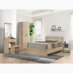 Movo Oasis 1-Drawer Dresser with Mirror and Stool