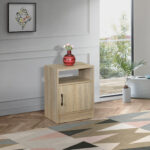 Movo Oasis 1-Door Nightstand with Open Shelf