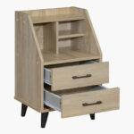 Movo Oasis 2-Drawer Nightstand with Open Shelf Storage