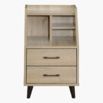 Movo Oasis 2-Drawer Nightstand with Open Shelf Storage
