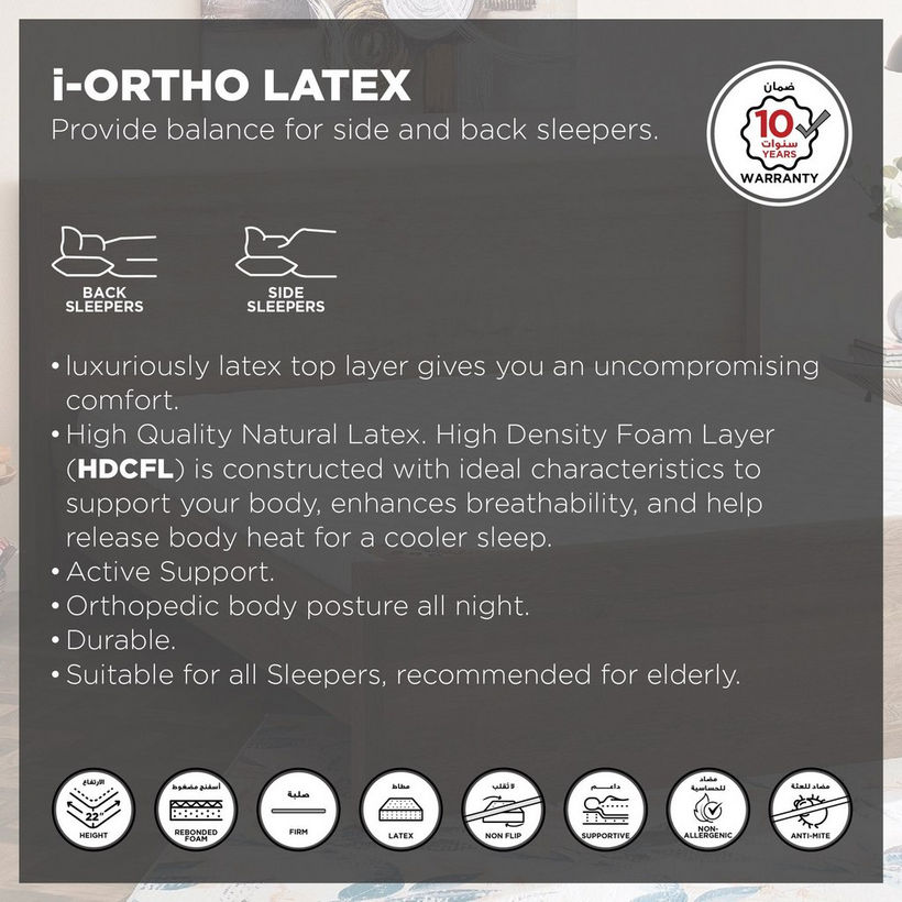 SleepNest iOrtho Latex Firm Extra Firm Rebonded Foam Queen Mattress - 150x200x22 cm - Image 5