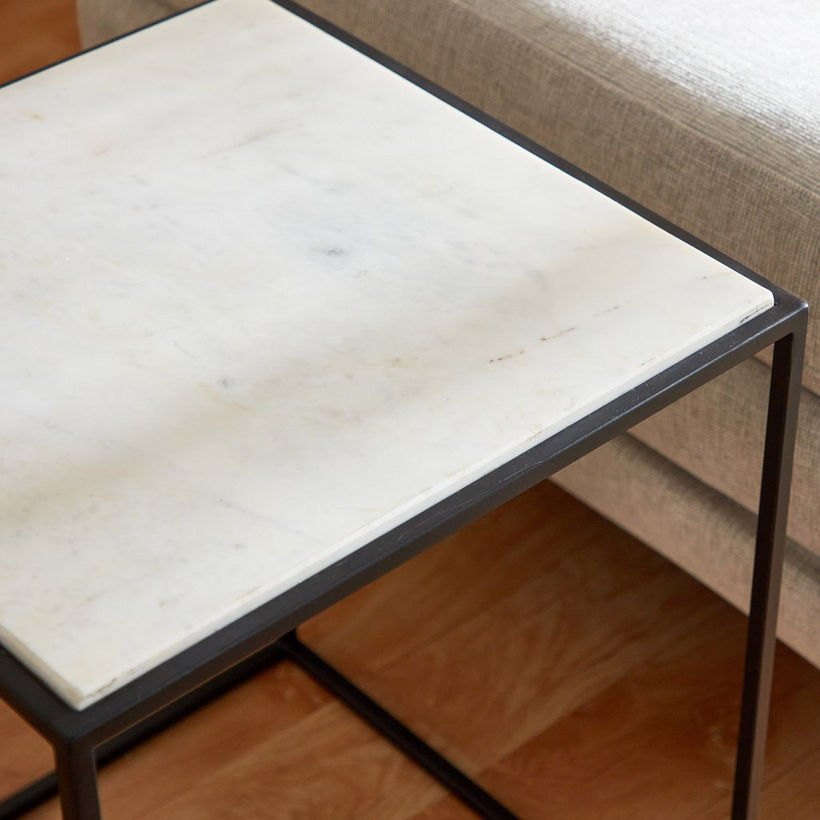 Cavon Eilin Genuine Marble Top End Table - Image 4