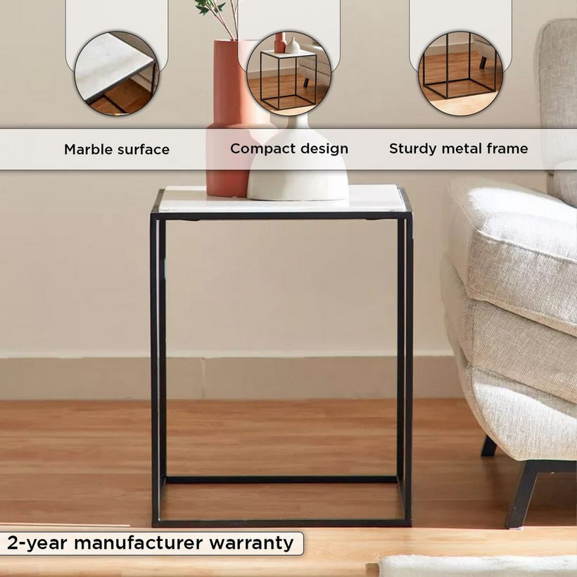 Cavon Eilin Genuine Marble Top End Table - Image 5