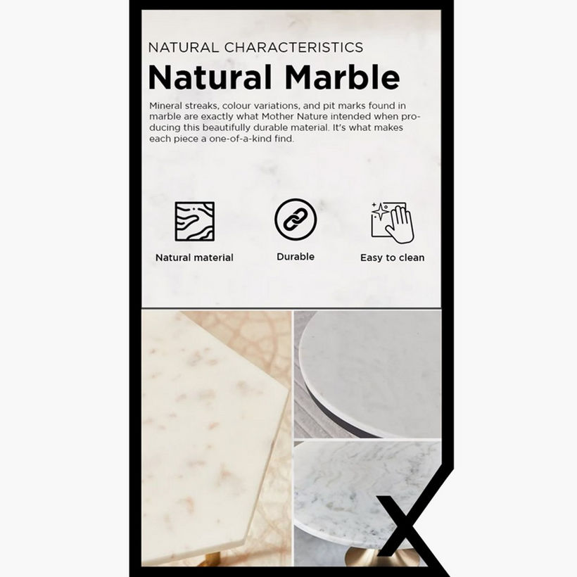 Cavon Helix Genuine Marble Top End Table - Image 7