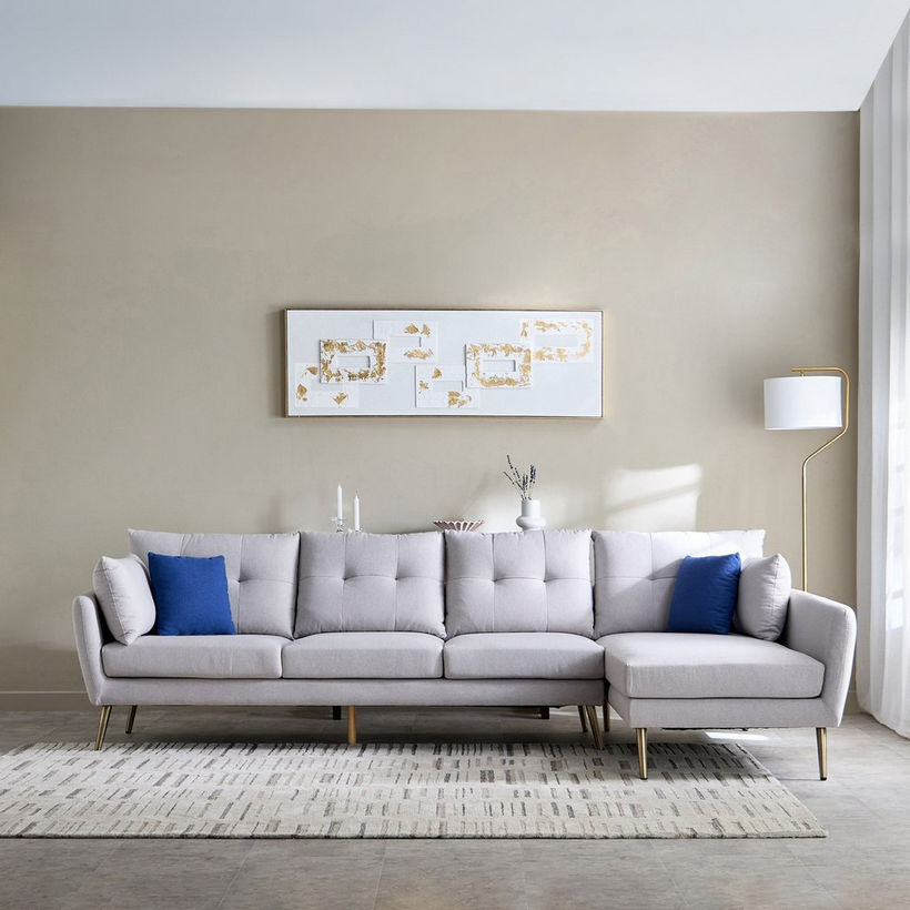 Waver 5-Seater Fabric Right Corner Sofa with 4 Cushions - Image 3