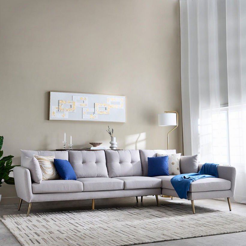 Waver 5-Seater Fabric Right Corner Sofa with 4 Cushions - Image 12