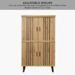 Porto 18-Pairs Shoe Cabinet with 4 Doors