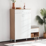 Capri 15-Pair Shoe Cabinet with Bench and Cushion