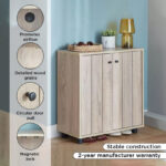 Movo Edmond 9-Pairs Shoe Cabinet with 2 Doors