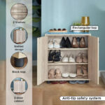 Movo Edmond 9-Pairs Shoe Cabinet with 2 Doors