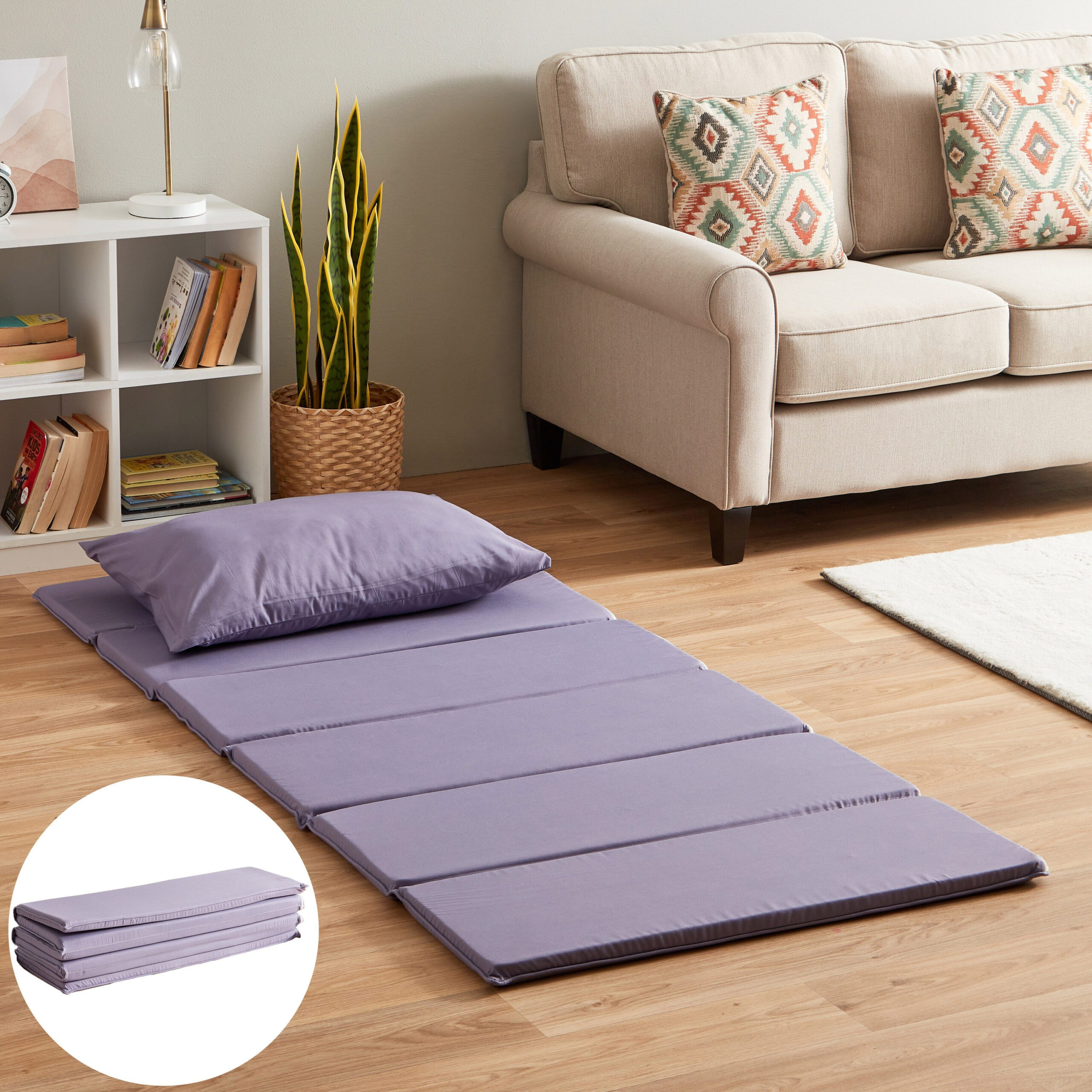 SleepEase iFlex Trifold Foldable Travel Foam Single Mattress with Pillowcase - 90x180x3 cm
