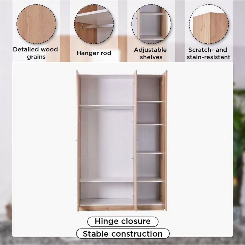 Urban 3-Door Wardrobe with Mirror - Image 6