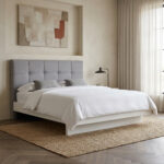 Patara Upholstered King Bed with Floating Footboard - 180x200 cm