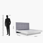Patara Upholstered King Bed with Floating Footboard - 180x200 cm