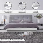 Patara Upholstered King Bed with Floating Footboard - 180x200 cm