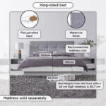 Patara Upholstered King Bed with Floating Footboard - 180x200 cm