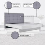 Patara Upholstered King Bed with Floating Footboard - 180x200 cm