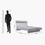 Patara Ancona Queen Bed with Floating Footboard - 140x200 cm