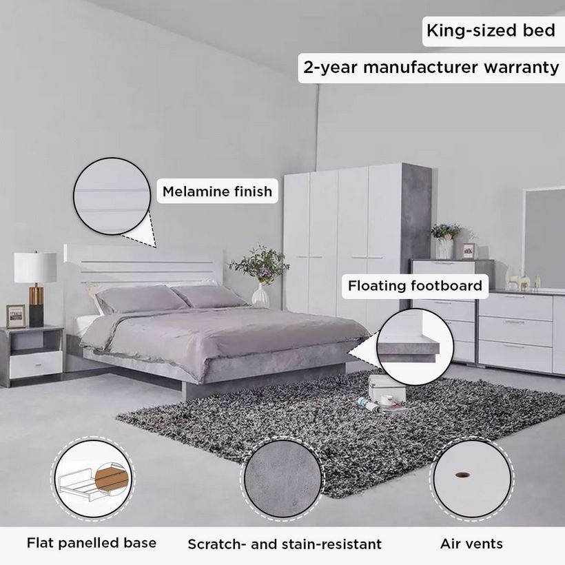 Patara King Bed with Floating Footboard - 180x200 cm - Image 2