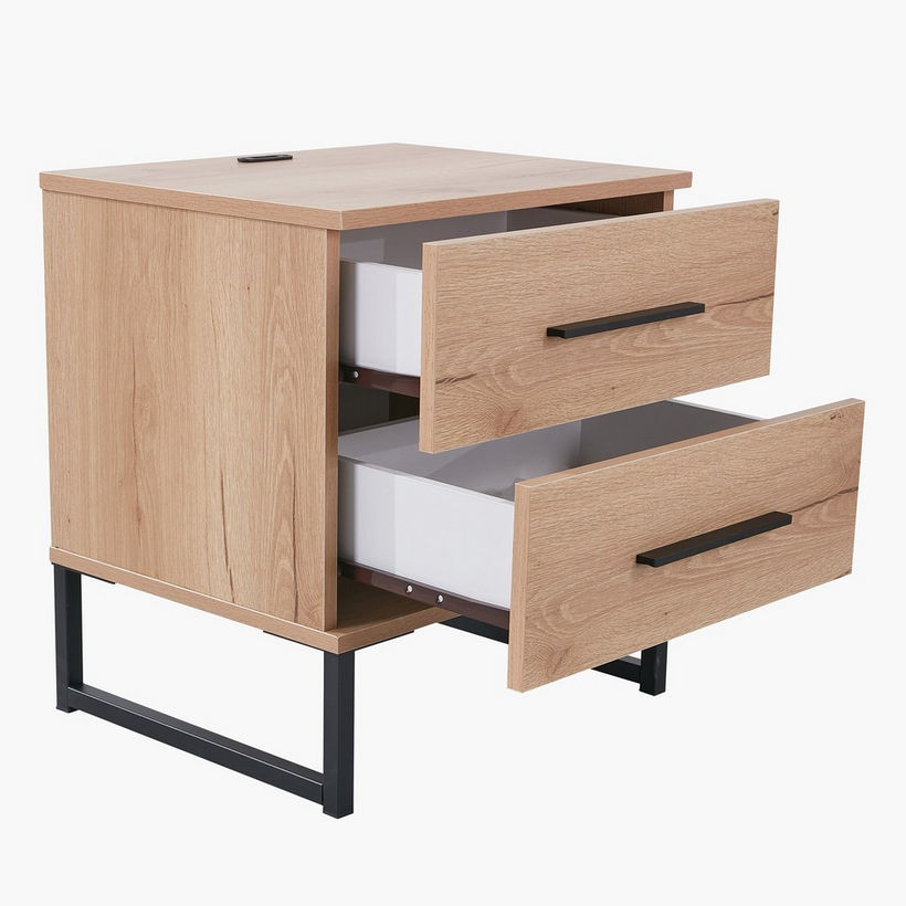 Urban 2-Drawer Smart Nightstand with USB Charging Port - Image 5