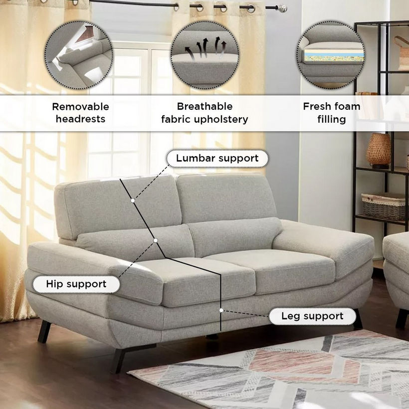 Salerno 2-Seater Fabric Sofa - Image 6