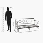 Movo Urban Extendable Metal Single Day Bed - 90x200 cm