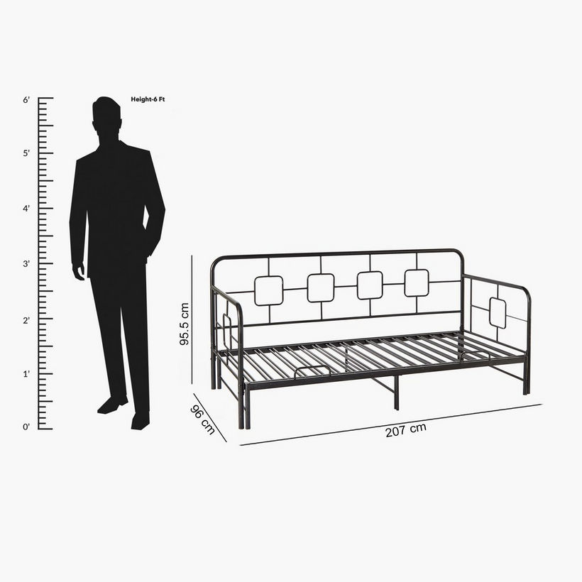 Movo Urban Extendable Metal Single Day Bed - 90x200 cm - Image 2