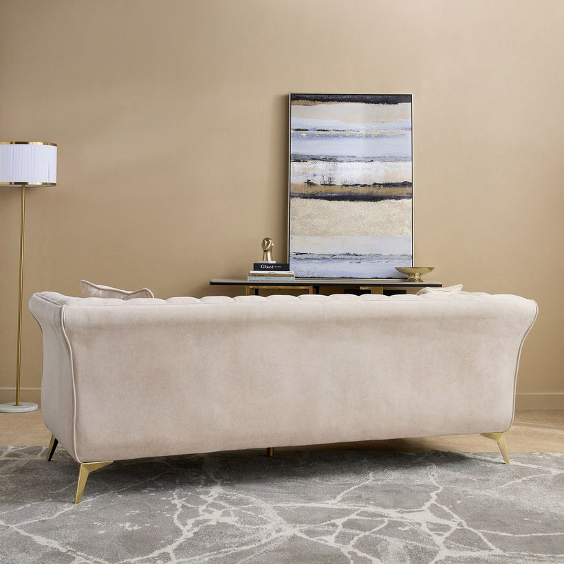 Oro 3-Seater Fabric Sofa with 2 Cushions - Image 4