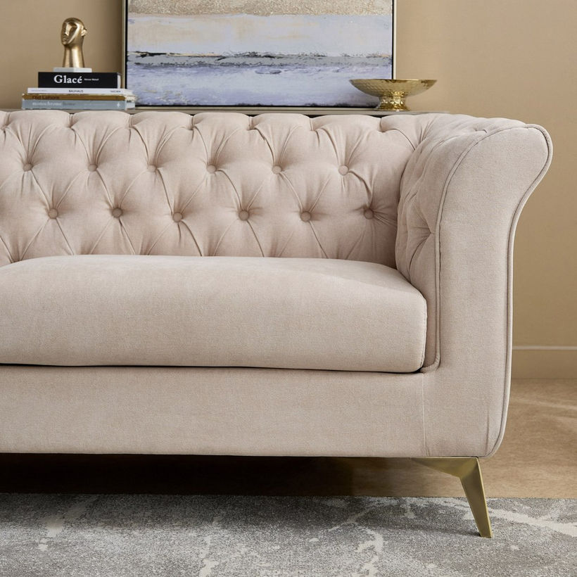 Oro 3-Seater Fabric Sofa with 2 Cushions - Image 5