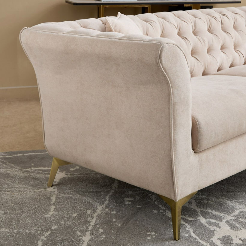 Oro 3-Seater Fabric Sofa with 2 Cushions - Image 6