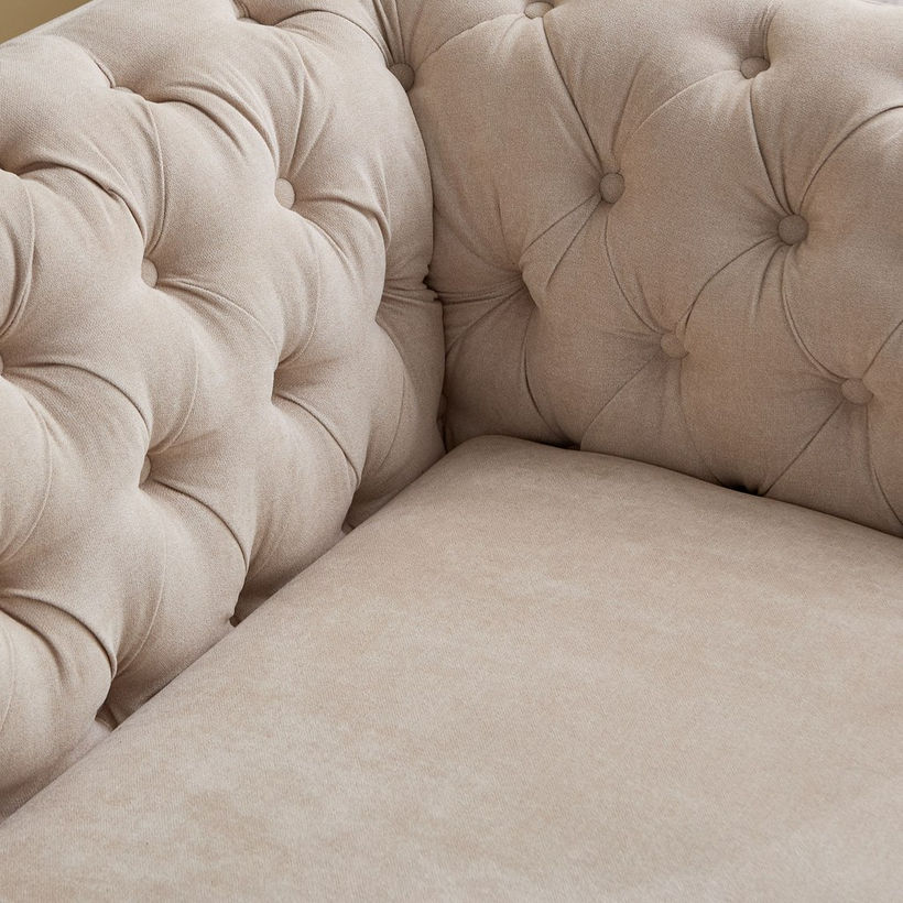 Oro 3-Seater Fabric Sofa with 2 Cushions - Image 7