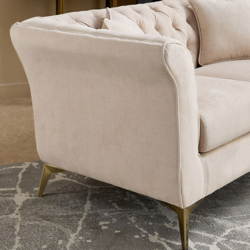 Oro 2-Seater Fabric Sofa with 2 Cushions - Image 6