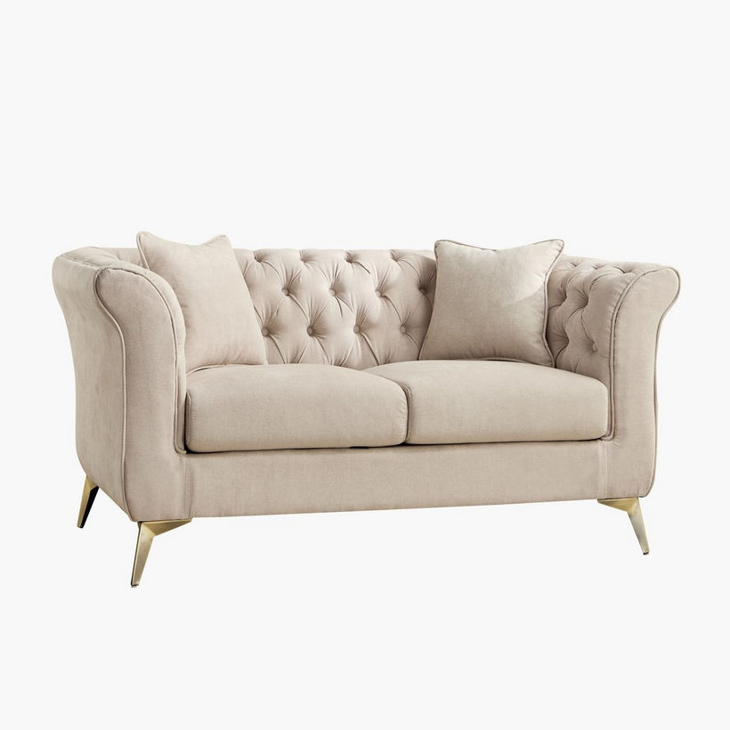 Oro 2-Seater Fabric Sofa with 2 Cushions - Image 12