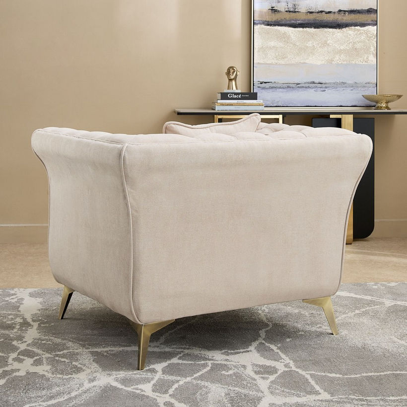 Oro 1-Seater Fabric Sofa with Cushion - Image 4