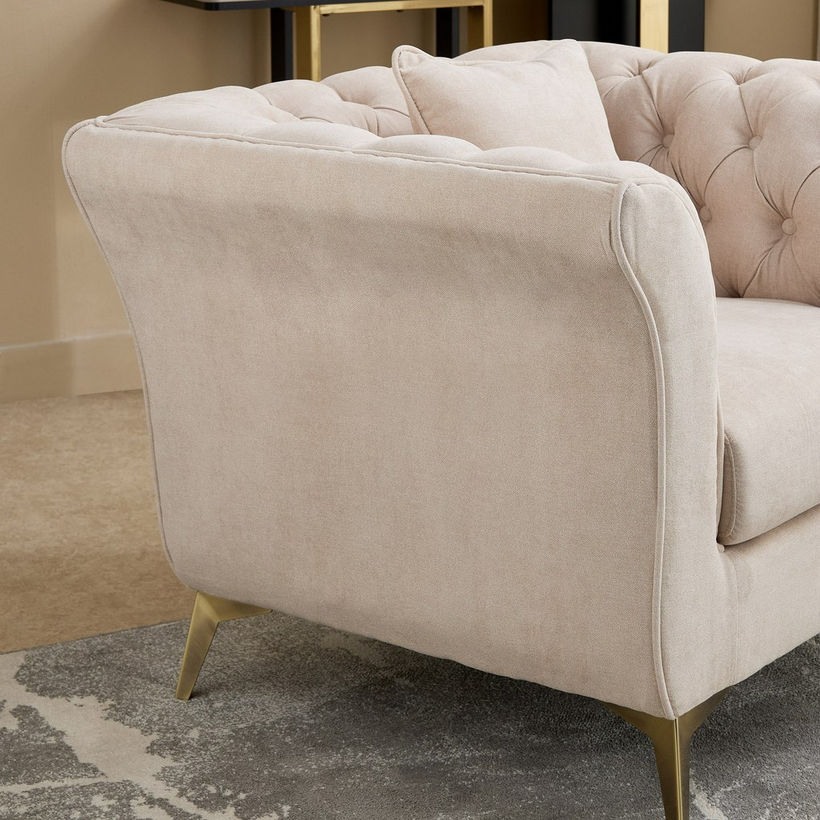 Oro 1-Seater Fabric Sofa with Cushion - Image 6