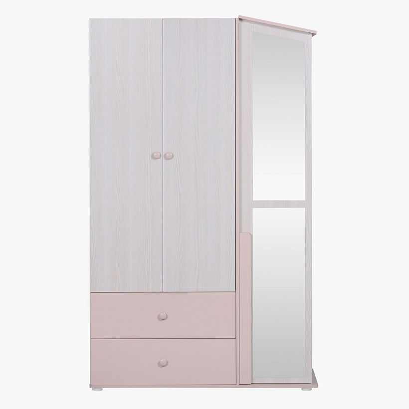 Anna 3-Door and 2-Drawers Wardrobe with Mirror - Image 9
