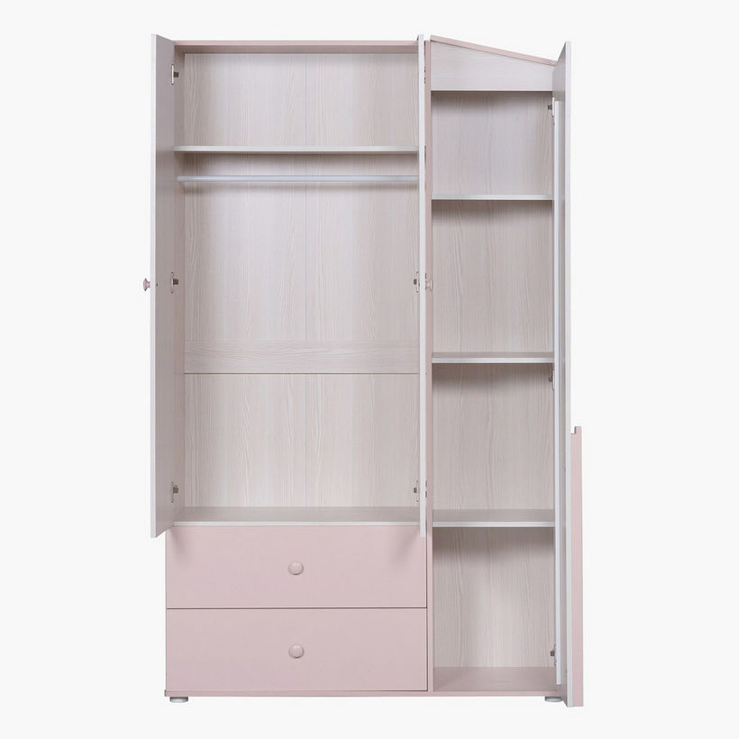 Anna 3-Door and 2-Drawers Wardrobe with Mirror - Image 10