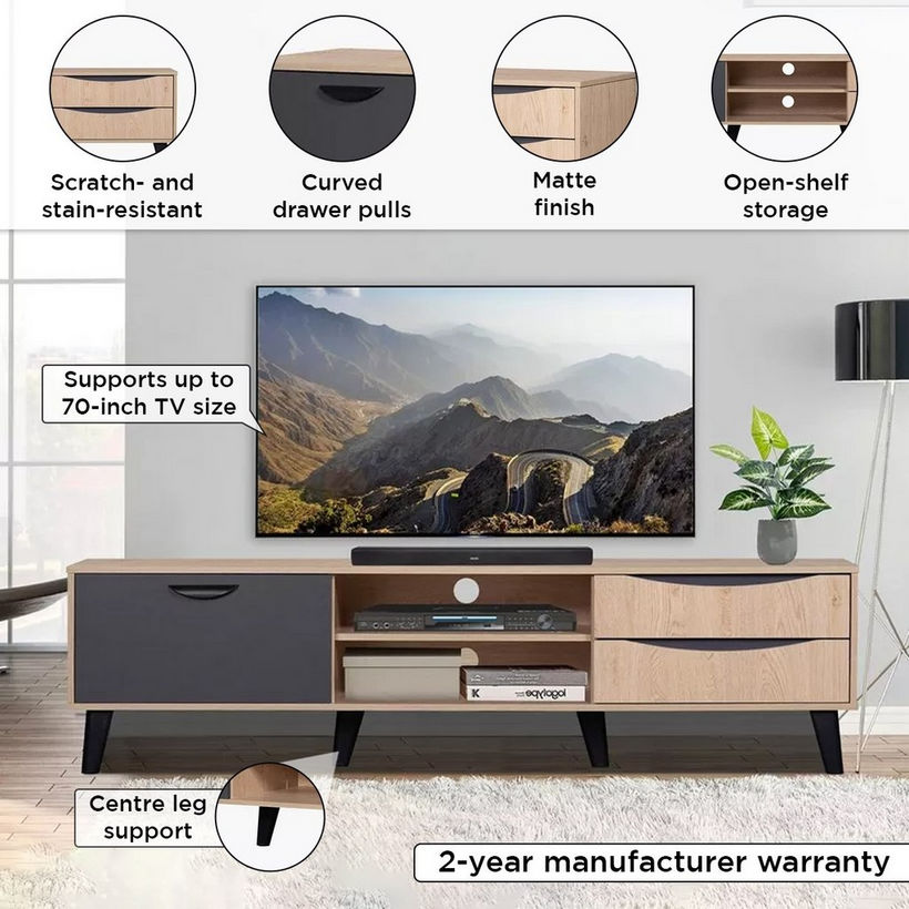 Theo 1.8 Metre TV Unit for TV up to 75 inches - Image 5