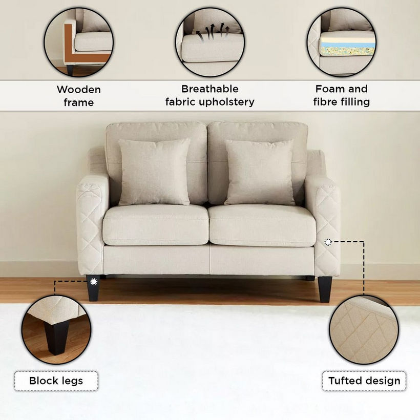 Sky 2-Seater Sofa with 2 Cushions - Image 5