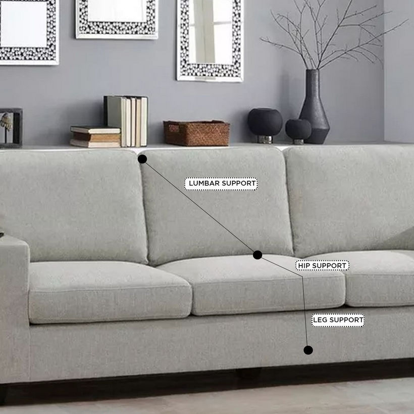 Simpson 3-Seater Fabric Sofa with USB Port - Image 3