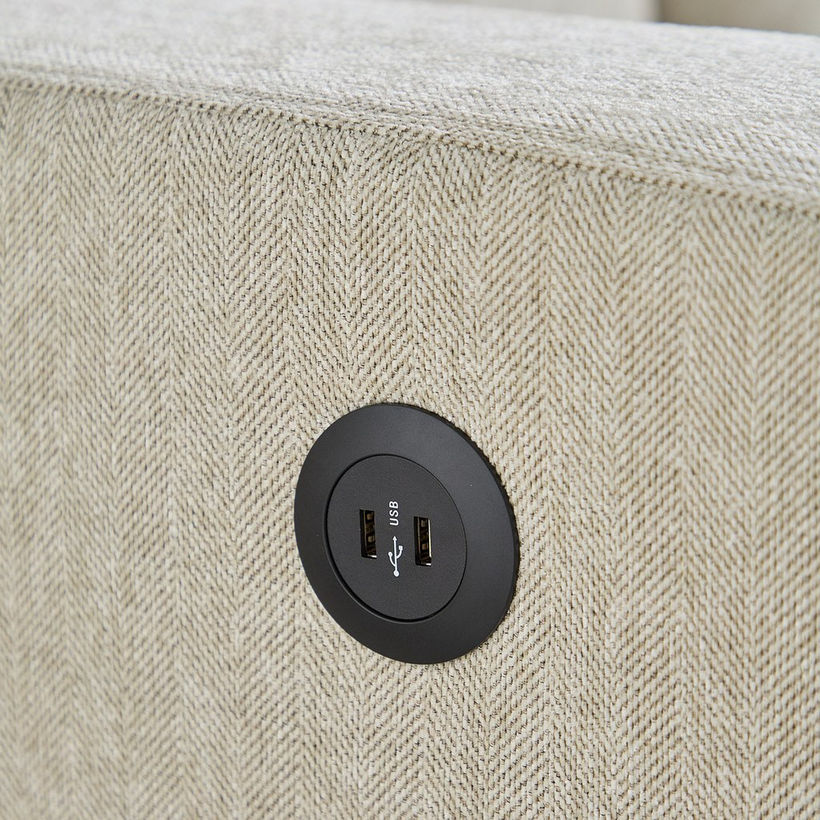 Simpson 3-Seater Fabric Sofa with USB Port - Image 5