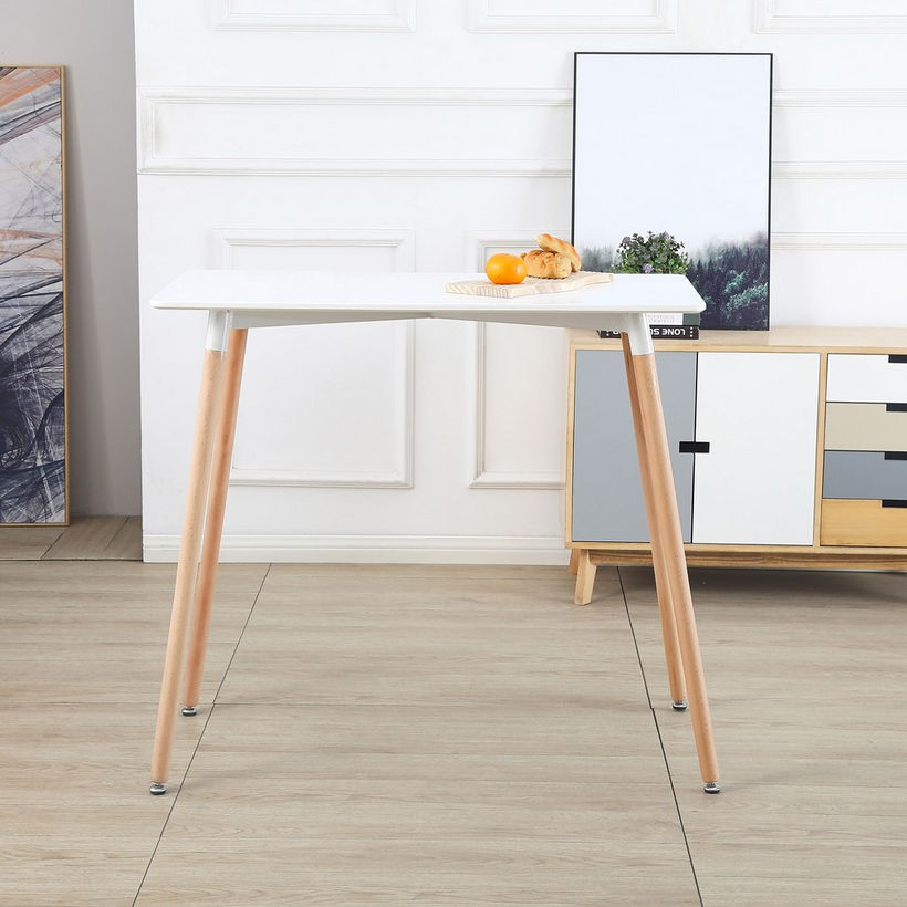 Toto 4-Seater High Dining Table with Solid Wood Legs - Image 3