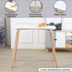 Toto 4-Seater High Dining Table with Solid Wood Legs